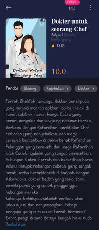 Novel life. Dokter untuk seorang Chef. Nama pena Saljuju